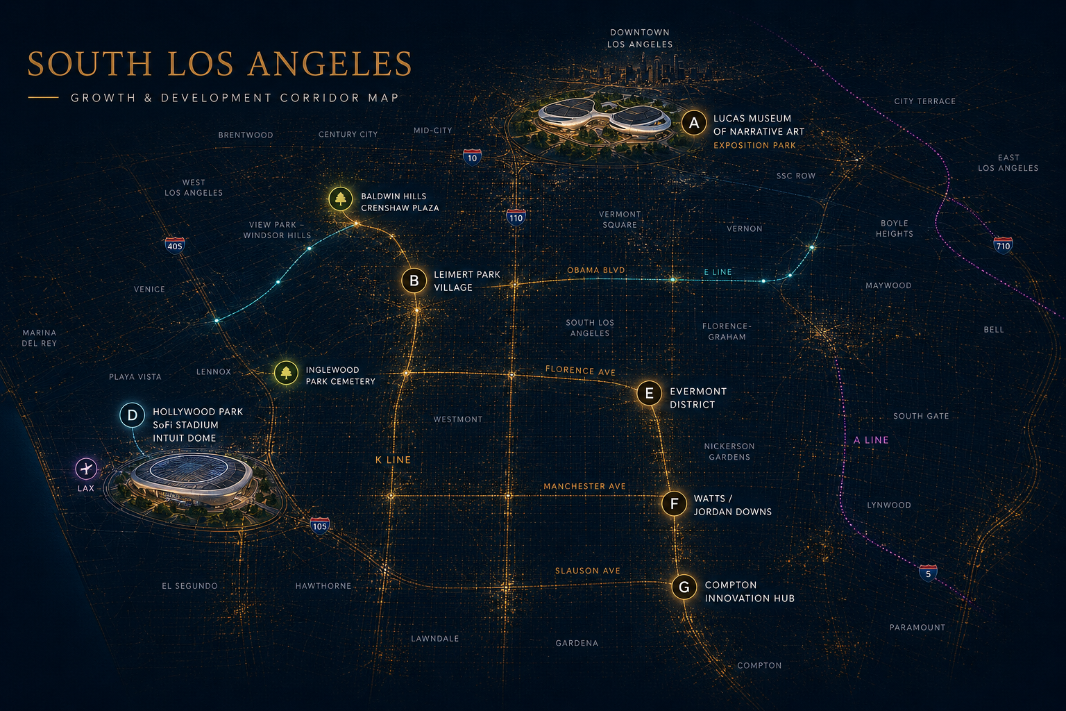 South LA Growth & Development Corridor Map